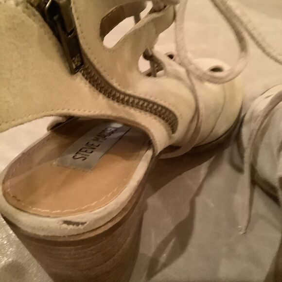 Steve Madden Nilunda Tan Suede Lace Up High Heel Sandals 8 - Picture 5 of 11